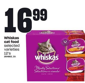 Loblaws Whiskas cat food, 12's offer