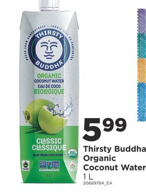 Fortinos Thirsty buddha organic coconut water, 1 l offer