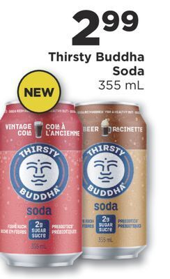 Fortinos Thirsty buddha soda 355 ml offer