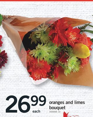 Fortinos Oranges and limes bouquet offer