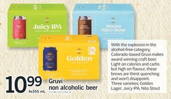 Fortinos Gruvi non alcoholic beer, 4x355 ml offer