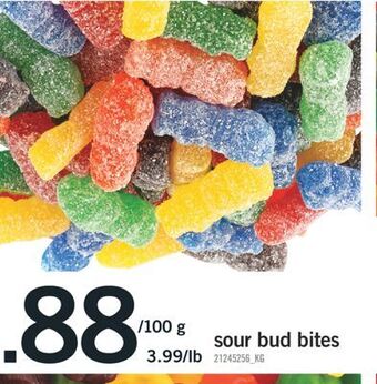 Fortinos Sour bud bites, 100 g offer