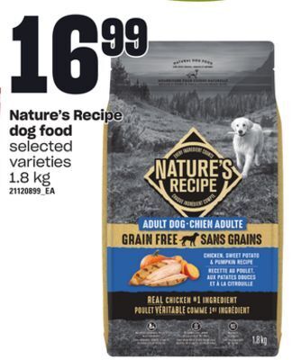 Loblaws Nature's recipe dog food, 1.8 kg offer