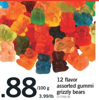 Fortinos 12 flavor assorted gummi grizzly bears offer