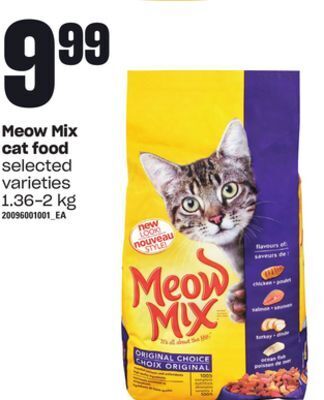 Loblaws Meow mix cat food, 1.36-2 kg offer