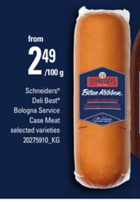 Loblaws Schneiders® deli best® bologna service case meat offer