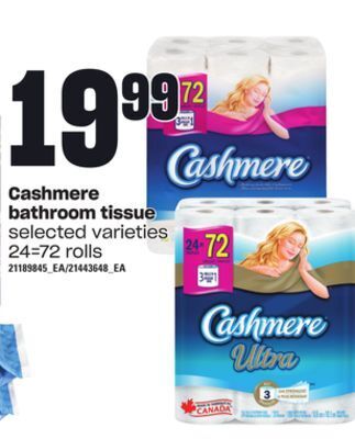 Loblaws Cashmere bathroom tissue, 24=72 rolls offer
