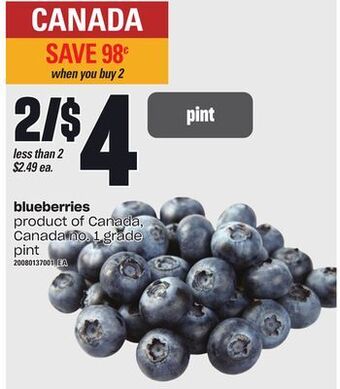 Loblaws Blueberries, pint offer