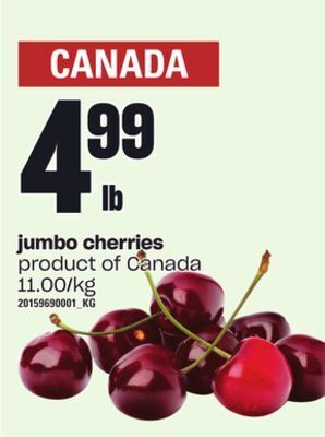 Independent Grocer Jumbo cherries offer