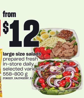 Independent Grocer Large size salads, 558-800 g offer