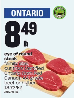 Independent Grocer Eye of round steak offer