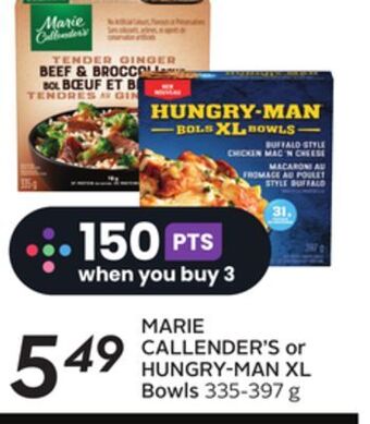 Sobeys Marie callender's or hungry-man xl bowls offer