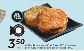 Sobeys Authentic maryland crab cakes offer