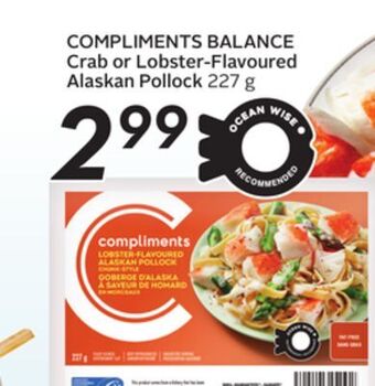 Sobeys Balance crab or lobster-flavoured alaskan pollock offer