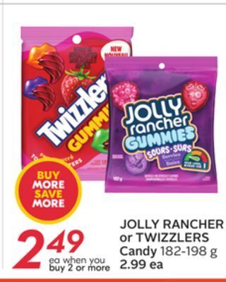 Sobeys Jolly rancher or twizzlers candy offer