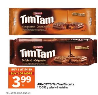 Foodland Arnott's timtam biscuits 175-200 g selected varieties offer