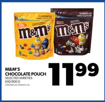 Real Canadian Superstore M&m's chocolate pouch, 650/800 g offer