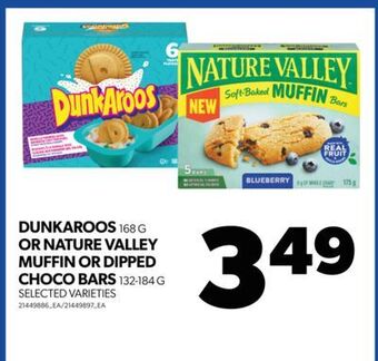 Real Canadian Superstore Dunkaroos 168 g or nature valley muffin or dipped choco bars, 132-184 g offer