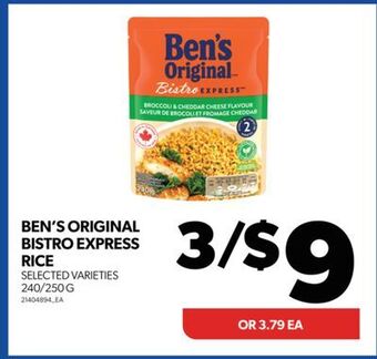 Real Canadian Superstore Ben's original bistro express rice, 240/250 g offer