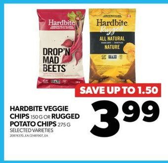 Real Canadian Superstore Hardbite veggie chips 150 g or rugged potato chips 275 g offer