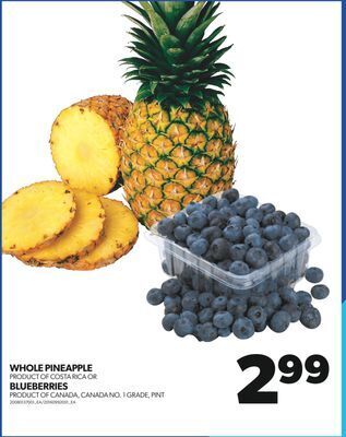 Real Canadian Superstore Whole pineapple or blueberries, pint offer