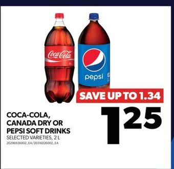 Real Canadian Superstore Coca-cola, canada dry or pepsi soft drinks, 2l offer