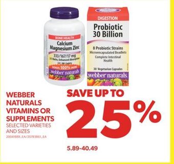 Real Canadian Superstore Webber naturals vitamins or supplements offer