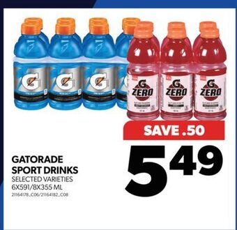 Real Canadian Superstore Gatorade sport drinks, 6x591/8x355 ml offer