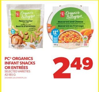 Real Canadian Superstore Pc® organics infant snacks or entrées, 42-185 g offer
