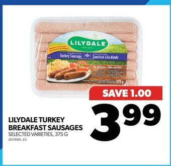 Real Canadian Superstore Lilydale turkey breakfast sausages, 375 g offer