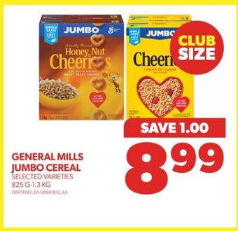 Real Canadian Superstore General mills jumbo cereal, 825 g-1.3 kg offer