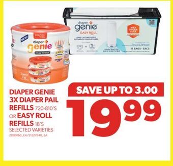 Real Canadian Superstore Diaper genie 3x diaper pail refills, 720-810's or easy roll refills, 18's offer