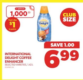 Real Canadian Superstore International delight coffee enhancer, 1.42 l offer
