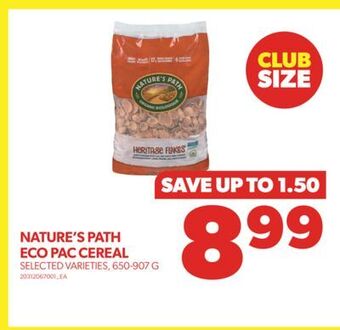 Real Canadian Superstore Nature's path eco pac cereal, 650-907 g offer