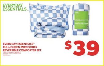Real Canadian Superstore Everyday essentials™ full/queen mircofiber reversible comforter set offer