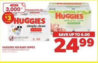 Real Canadian Superstore Huggies 16x baby wipes, 960-1152's offer