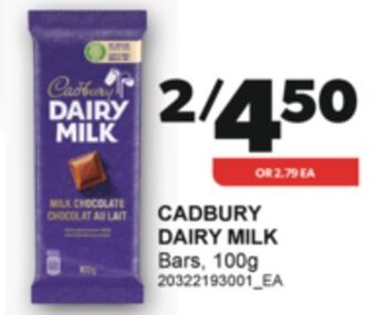 Real Canadian Superstore Cadbury dairy milk bars, 100g offer