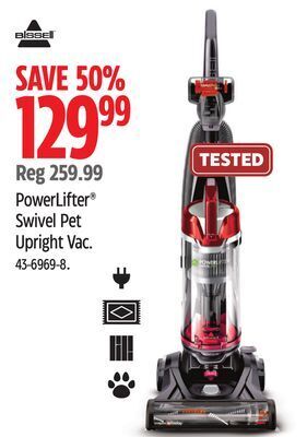 Canadian Tire Bissell powerlifter swivel pet upright vac offer