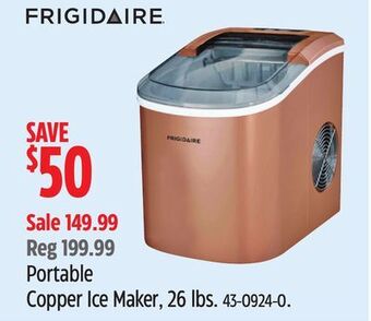 Canadian Tire Frigidaire portable copper ice maker, 26 lbs offer