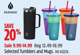 Canadian Tire Manna selected tumblers and mugs offer