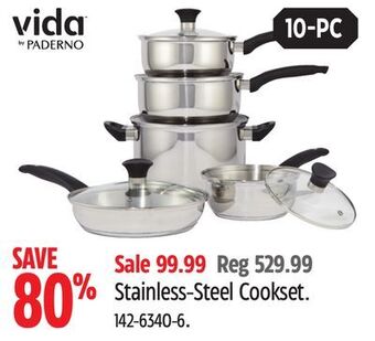 Canadian Tire Vida by paderno stainless-steel cookset offer