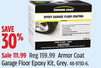 Canadian Tire Armor coat garage floor epoxy kit, grey offer