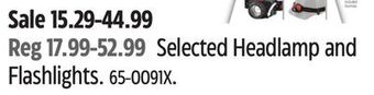 Canadian Tire Coast selected headlamp and flashlights offer