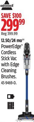 Canadian Tire Bissell poweredge cordless stick vac with edge cleaning brushes offer