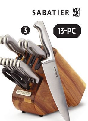 Canadian Tire Sabatier acacia wood knife block set offer