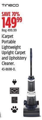 Canadian Tire Tineco icarpet portable lightweight upright carpet and upholstery cleaner offer
