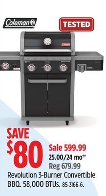Canadian Tire Coleman revolution 3-burner convertible bbq offer