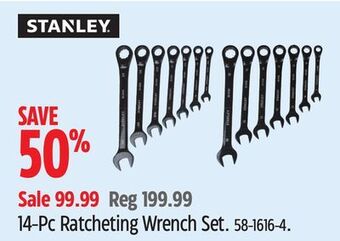 Canadian Tire Stanley 14-pc ratcheting wrench set offer