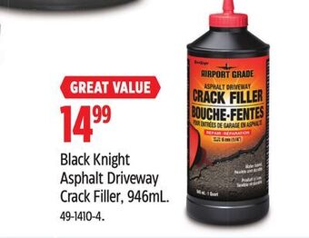 Canadian Tire Black knight asphalt driveway crack filler, 946ml offer