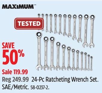 Canadian Tire Maximum 24-pc ratcheting wrench set offer